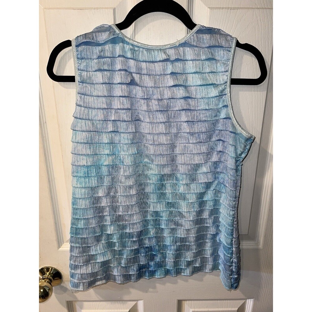 COVINGTON Blouse Sz L Tank Top Scalloped layered Mermaid Fairy y2k ethereal boho - Picture 7 of 8